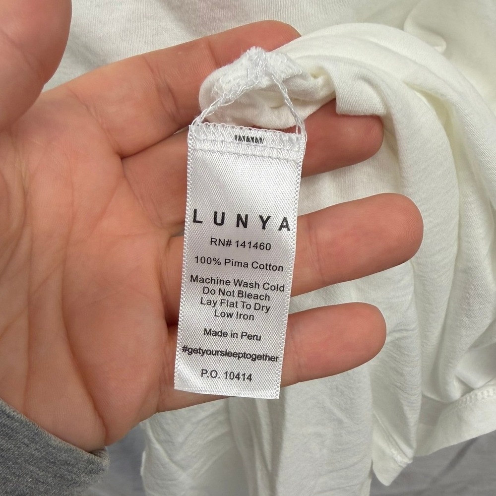 Lunya Women's White Organic Pima Sleep Muscle Shirt Sleeveless Tank Sz Medium - Picture 5 of 6